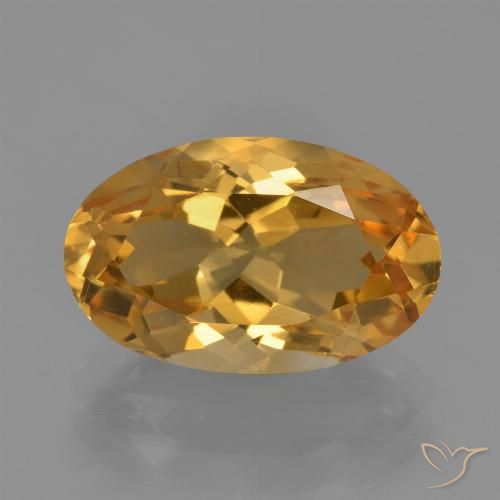 4.10ct Natural Medium-Dark Golden Citrine, Oval, VVS-VS