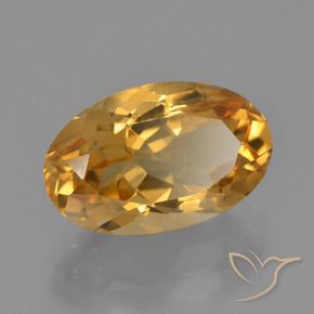 4.10 ct Golden Citrine Stone, Natural Citrine in Oval Facet Shape for Sale