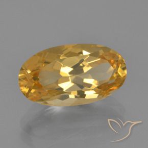 3.42 ct Golden Citrine Stone, Natural Citrine in Oval Facet Shape for Sale