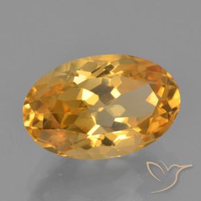 3.86 ct Golden Citrine Stone, Natural Citrine in Oval Facet Shape for Sale
