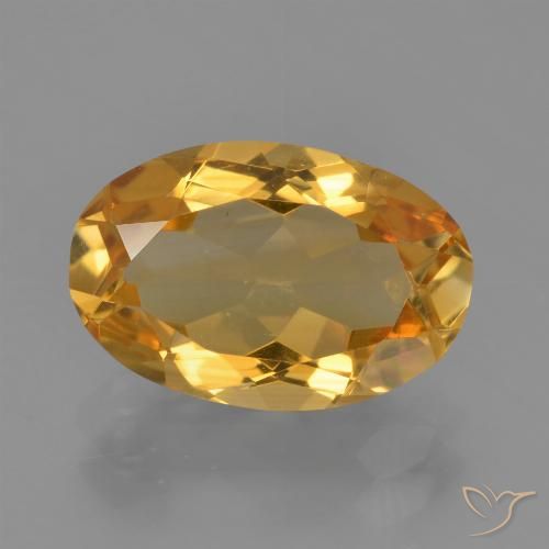 3.06ct Natural Medium-Dark Golden Citrine, Oval, VVS-VS