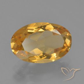 3.06 ct Golden Citrine Stone, Natural Citrine in Oval Facet Shape for Sale