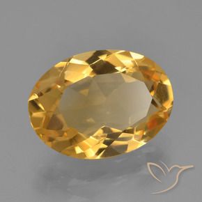 3.23 ct Golden Citrine Stone, Natural Citrine in Oval Facet Shape for Sale