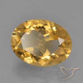 3.46 ct Golden Citrine Stone, Natural Citrine in Oval Facet Shape for Sale