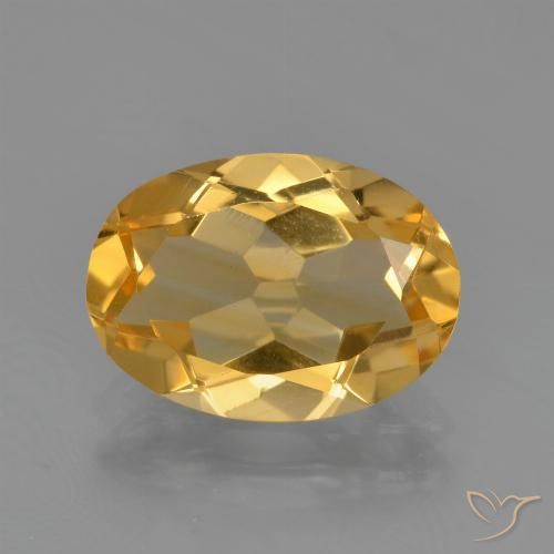 Medium-Dark Golden Citrine Gem - 2.3ct Oval Facet (ID: 453768)