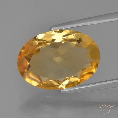 3.25ct Natural Medium-Dark Golden Citrine, Oval, VVS-VS