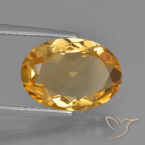 3.25 ct Golden Citrine Stone, Natural Citrine in Oval Facet Shape for Sale