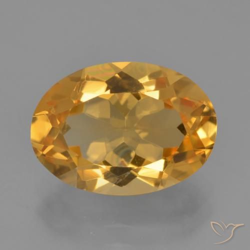 3.75ct Natural Dark Orange-Gold Citrine, Oval, VS