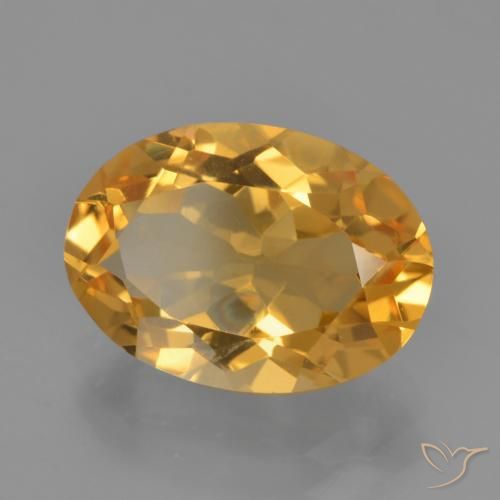 3.75 ct Golden Citrine Stone, Natural Citrine in Oval Facet Shape for Sale