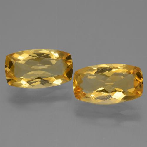 Deep Golden Orange Citrine Gem - 2.9ct Cushion-Cut (ID: 453774)