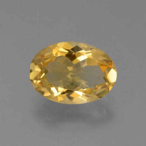 Deep Golden Orange Цитрин Камень - 3.1ct Фасетный Овал (ID: 453775)