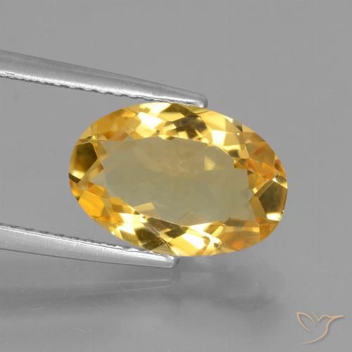 3.17ct Natural Medium-Light Golden Citrine, Oval, VVS