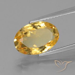 3.17 ct Golden Citrine Stone, Natural Citrine in Oval Facet Shape for Sale