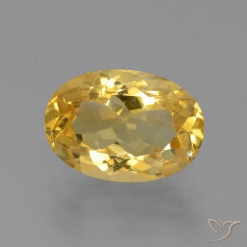 4.56 ct Yellow Citrine, 12.8 x 8.9 mm Oval Cut From Brazil, Photo A