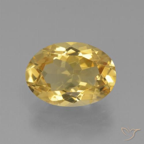 3.88ct Natural Medium-Light Golden Citrine, Oval, VVS-VS