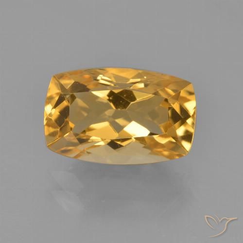 3.06ct Natural Deep Golden Orange Citrine, Cushion, VVS-VS