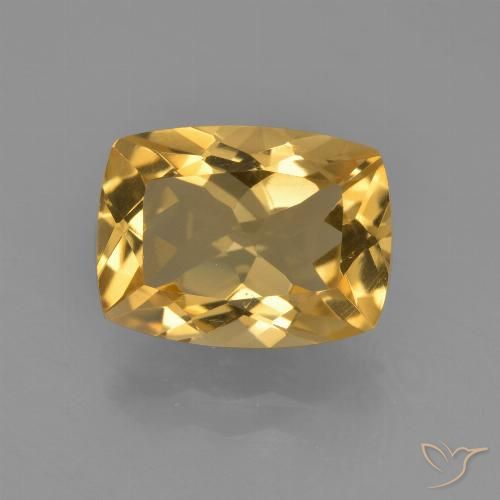 3.71ct Natural Deep Golden Orange Citrine, Cushion, VVS-VS