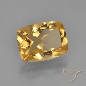 3.71 ct Golden Citrine Stone, Natural Citrine in Cushion-Cut Shape for Sale