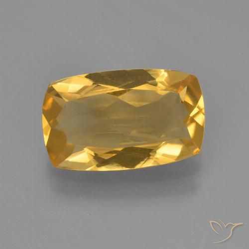 2.30ct Natural Medium-Dark Golden Citrine, Cushion, VVS-VS