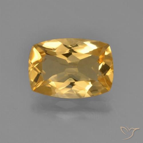 2.44ct Natural Medium-Dark Golden Citrine, Cushion, VVS-VS