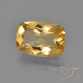 2.44 ct Golden Citrine Stone, Natural Citrine in Cushion-Cut Shape for Sale