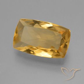 3.87 ct Golden Citrine Stone, Natural Citrine in Cushion-Cut Shape for Sale