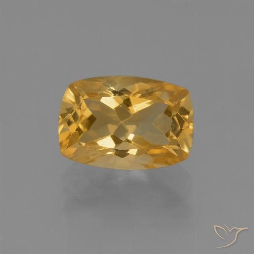2.84ct Natural Medium-Dark Golden Citrine, Cushion, VVS-VS