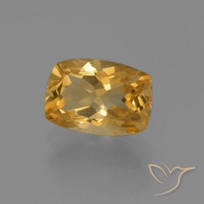 2.84 ct Golden Citrine Stone, Natural Citrine in Cushion-Cut Shape for Sale