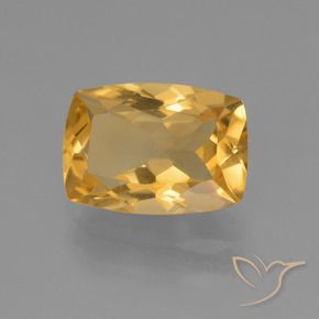 3.50 ct Golden Citrine Stone, Natural Citrine in Cushion-Cut Shape for Sale