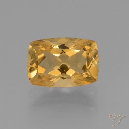 3.34ct Natural Deep Golden Orange Citrine, Cushion, VVS-VS