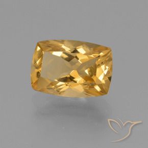 3.34 ct Golden Citrine Stone, Natural Citrine in Cushion-Cut Shape for Sale