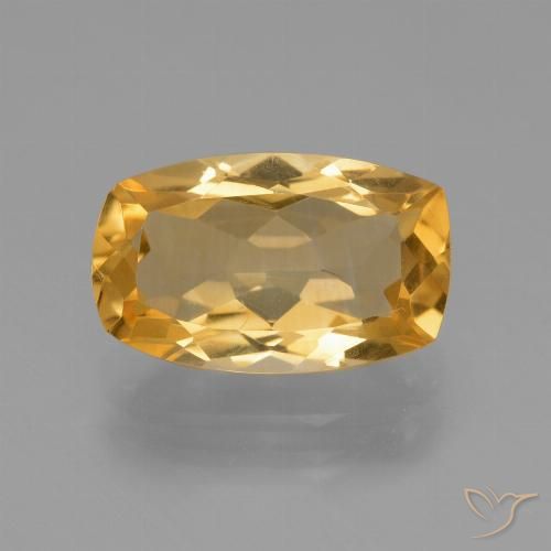 3.56 ct Golden Citrine Gemstone, Citrine Gem in Cushion-Cut Shape for Sale.