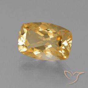 4.12 ct Golden Citrine Stone, Natural Citrine in Cushion-Cut Shape for Sale