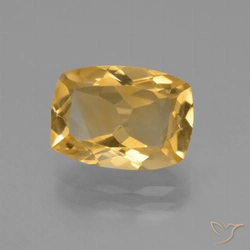 3.06ct Natural Deep Golden Orange Citrine, Cushion, VVS-VS