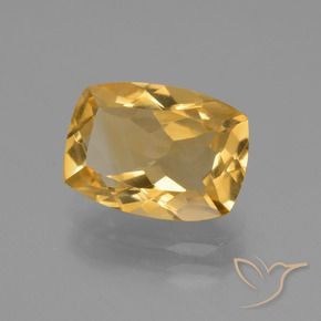 3.06 ct Golden Citrine Stone, Natural Citrine in Cushion-Cut Shape for Sale