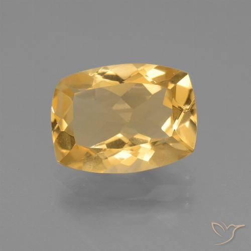 3.26ct Natural Deep Golden Orange Citrine, Cushion, VVS-VS