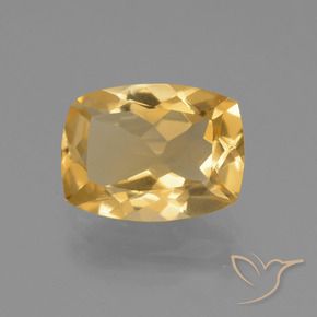 3.26 ct Golden Citrine Stone, Natural Citrine in Cushion-Cut Shape for Sale