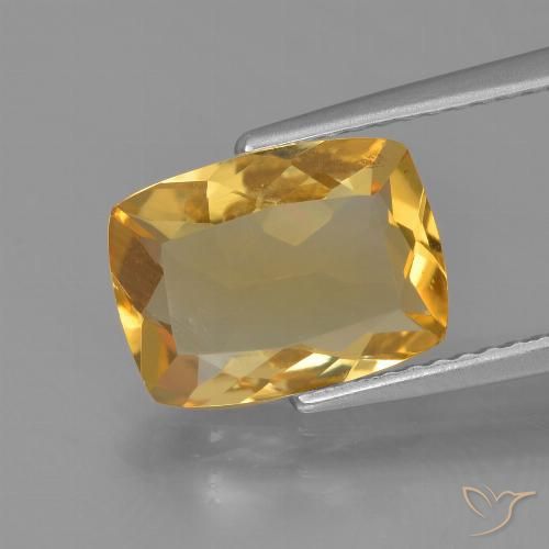 2.43ct Natural Deep Golden Orange Citrine, Cushion, VVS-VS