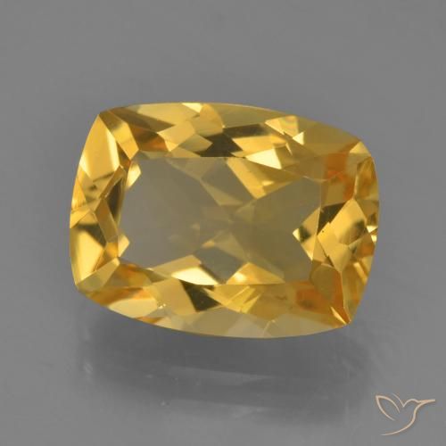 4.24 ct Golden Citrine Stone, Natural Citrine in Cushion-Cut Shape for Sale