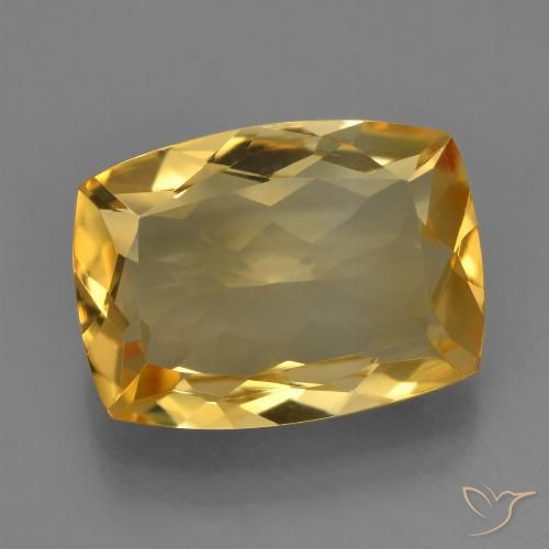4.46ct Natural Deep Golden Orange Citrine, Cushion, VVS-VS