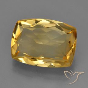 4.46 ct Golden Citrine Stone, Natural Citrine in Cushion-Cut Shape for Sale