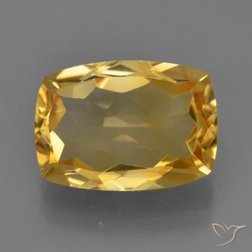 4.51ct Natural Deep Golden Orange Citrine, Cushion, VVS-VS