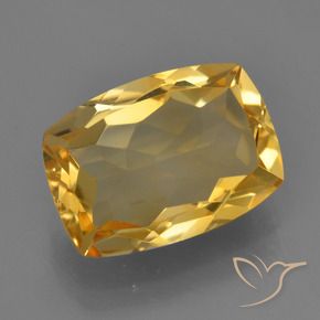 4.51 ct Golden Citrine Stone, Natural Citrine in Cushion-Cut Shape for Sale