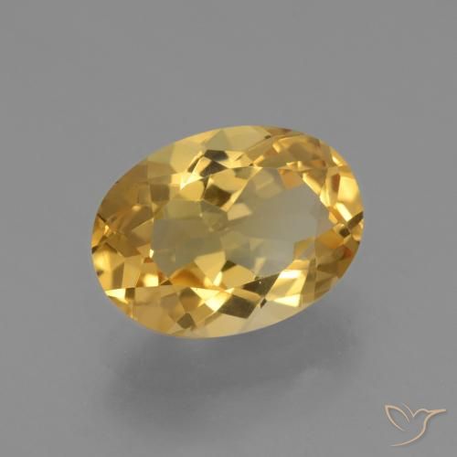 3.88 ct Golden Citrine Stone, Natural Citrine in Oval Facet Shape for Sale