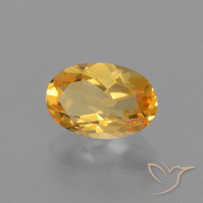 2.42 ct Golden Citrine Stone, Natural Citrine in Oval Facet Shape for Sale