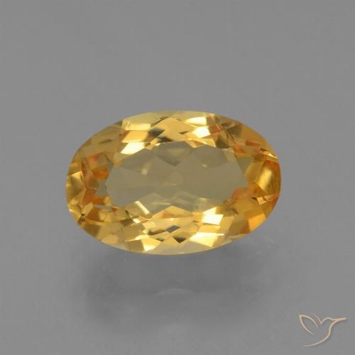 3.17ct Natural Medium-Dark Golden Citrine, Oval, VVS-VS
