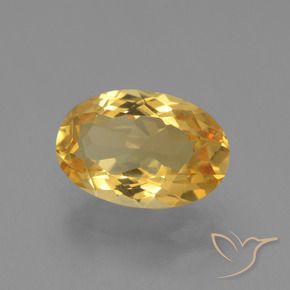 3.17 ct Golden Citrine Stone, Natural Citrine in Oval Facet Shape for Sale