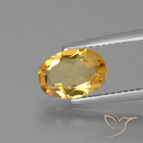 1.40 ct Golden Citrine Stone, Natural Citrine in Oval Facet Shape for Sale