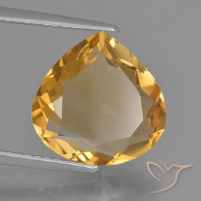 4.19 ct Golden Citrine Stone, Natural Citrine in Pear Facet Shape for Sale