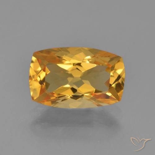 2.55ct Natural Deep Orange-Gold Citrine, Cushion, VVS-VS